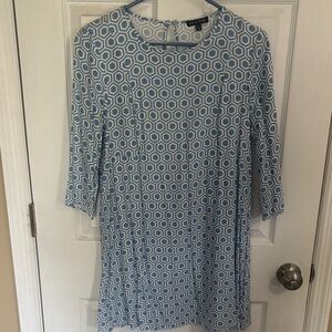 As U Wish Geometric Blue and White Dress size L